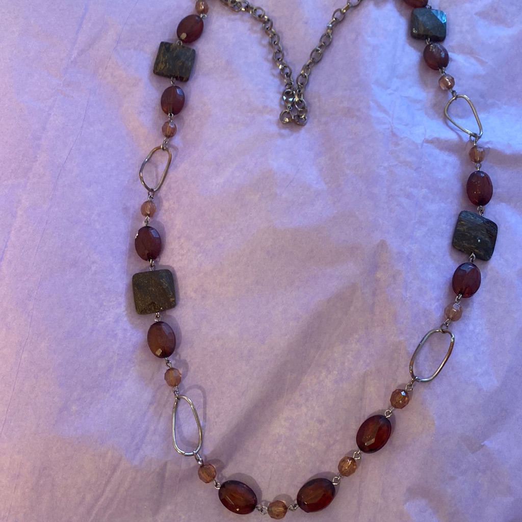 Vintage Brown Beaded Necklace